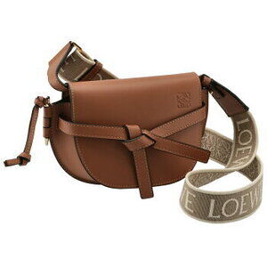 Loewe Gate Dual Shoulder Bag Logo Belt Tan Brown